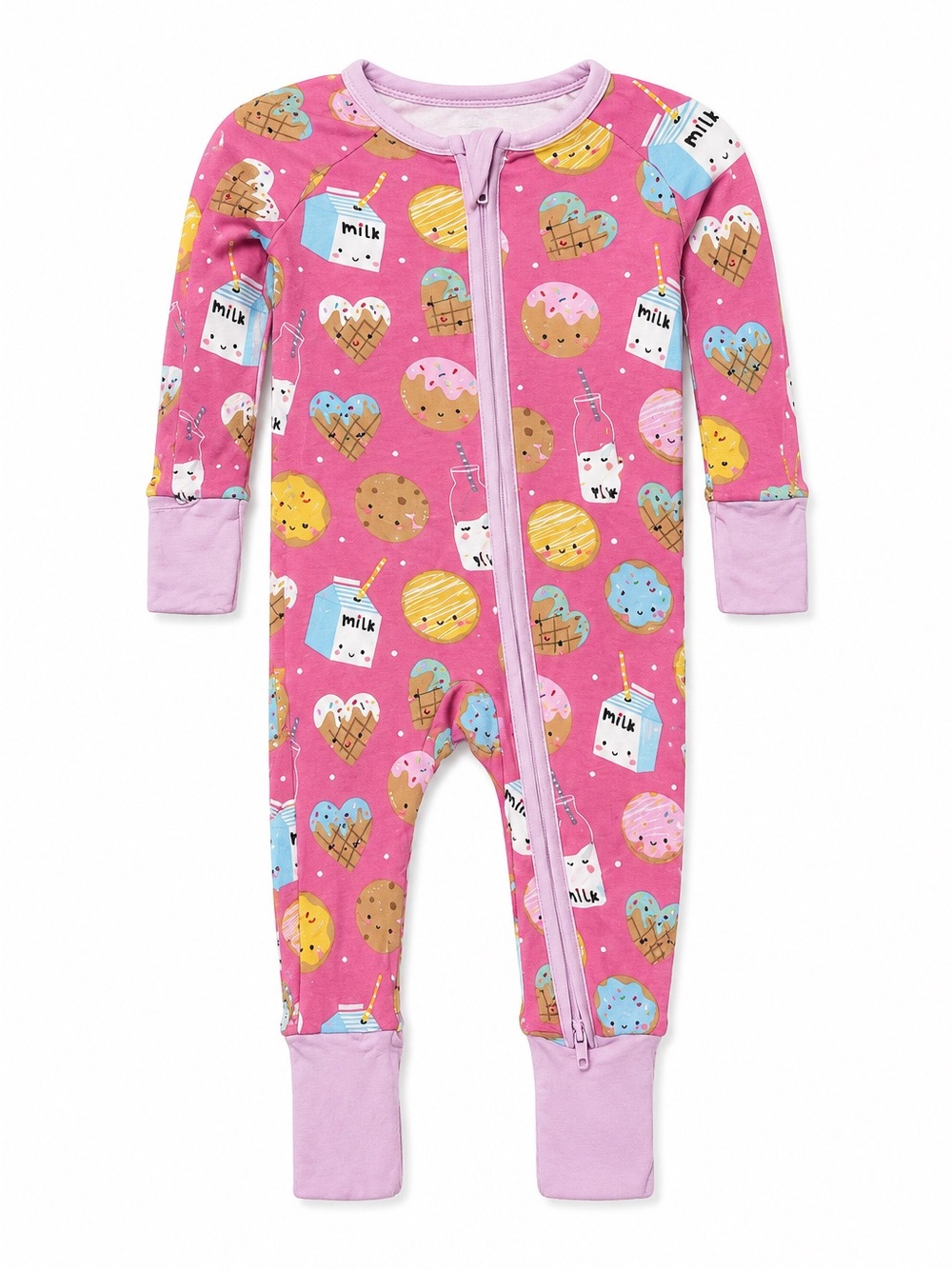 Little Sleepies Pink Sweet Treats Zippy Pajamas Baby 0-3M Bamboo